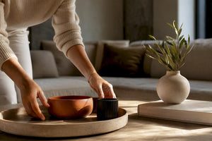 One tray and 2–4 accents that perfect coffee table decor for homeowners
