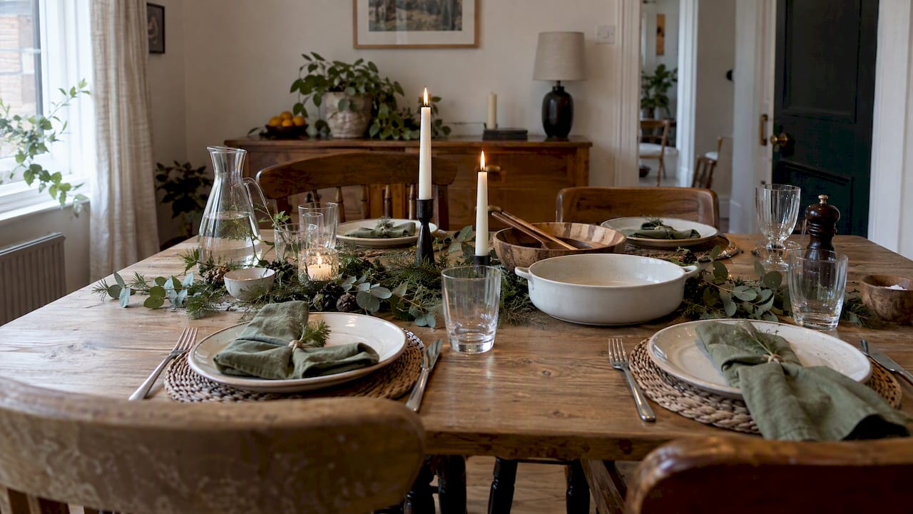 Christmas Table Decor: 5 Easy Passes, One Accent Color