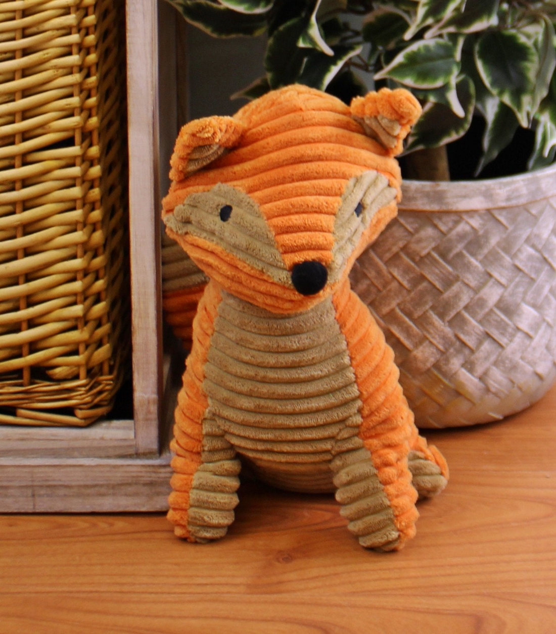 Ribbed Fabric Fox Door Stop