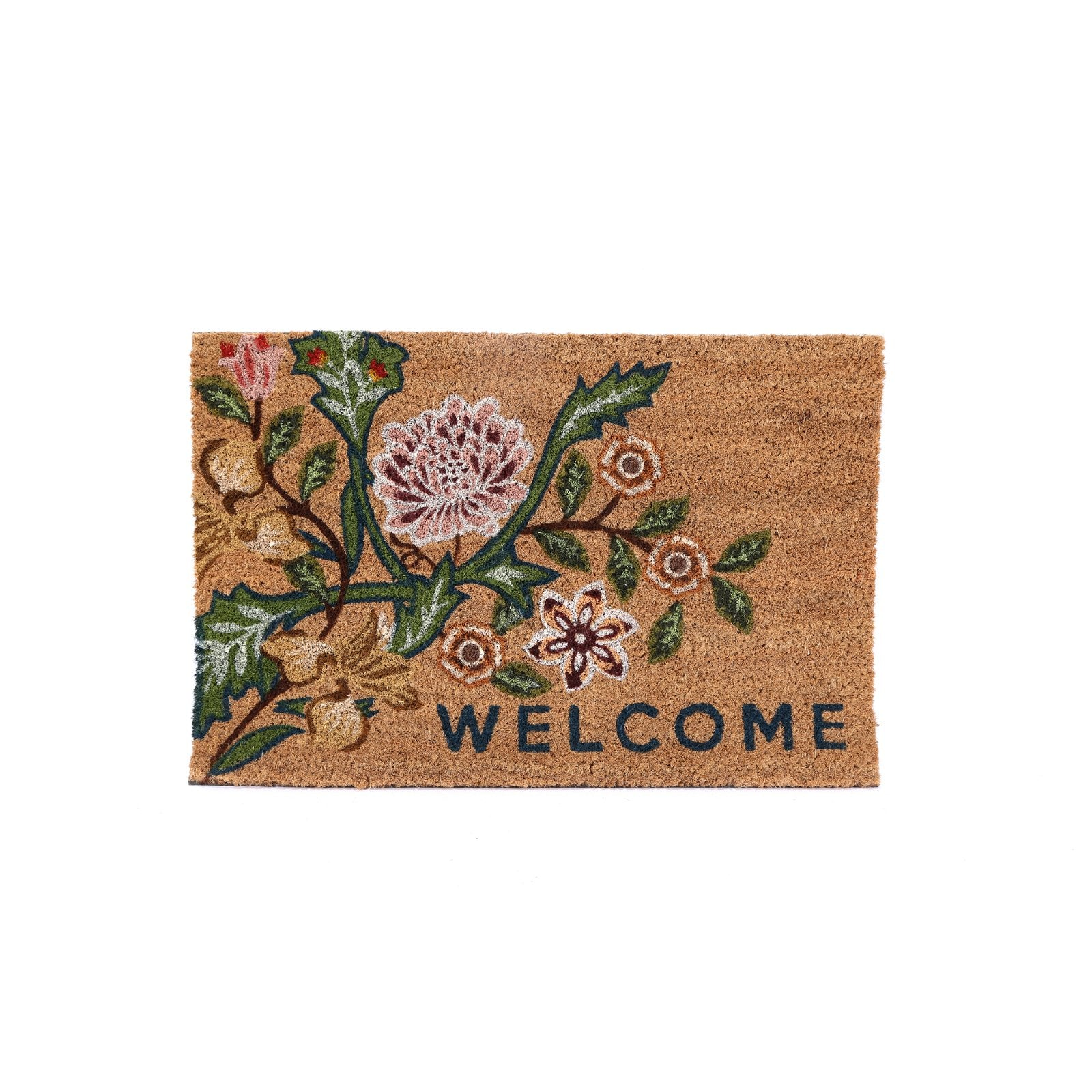 Coir Doormat with Printed Welcome Designs for Home Entrance Door Mats and Rugs