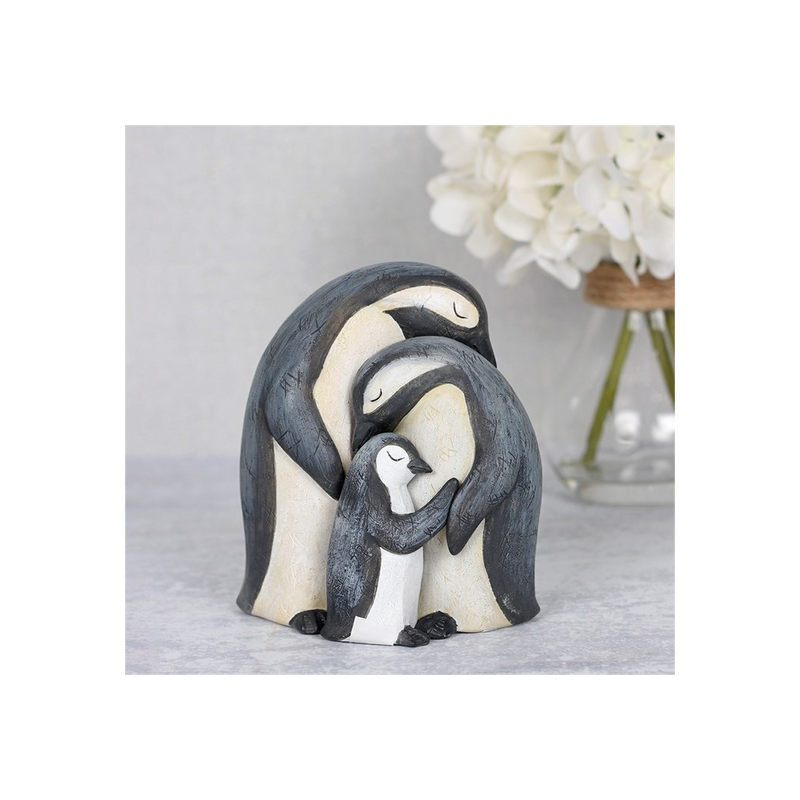ArkiFACE Pinguïn Ornament 'Partners For Life' – 2 Stuks, 218g, Met Hoed, 11 Cm, Wit/Grijs – Romantisch Cadeau Voor Stellen