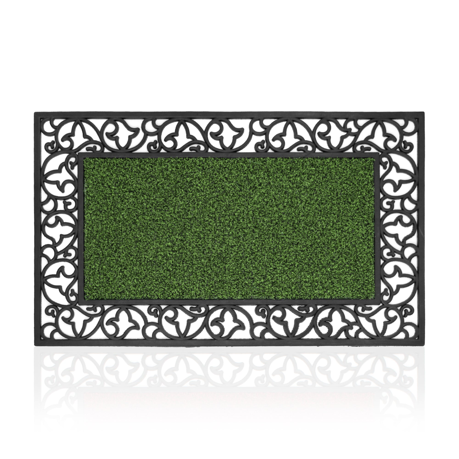 Black Indoor Outdoor Floor Door Mat Rubber Tray Sanitisation And Absorbing Water~5151