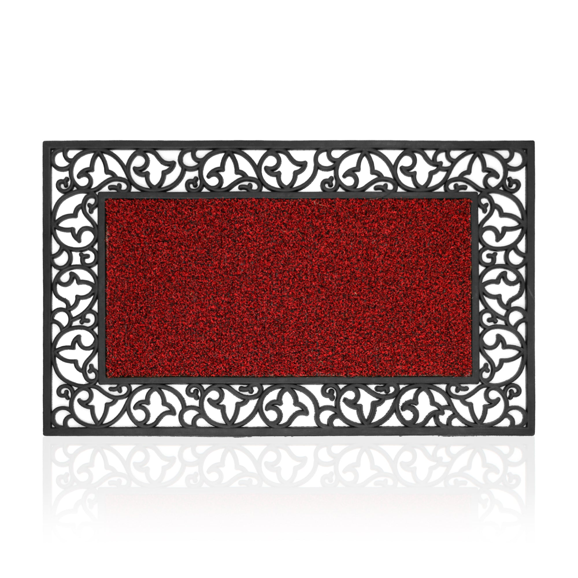 Black Indoor Outdoor Floor Door Mat Rubber Tray Sanitisation And Absorbing Water~5151