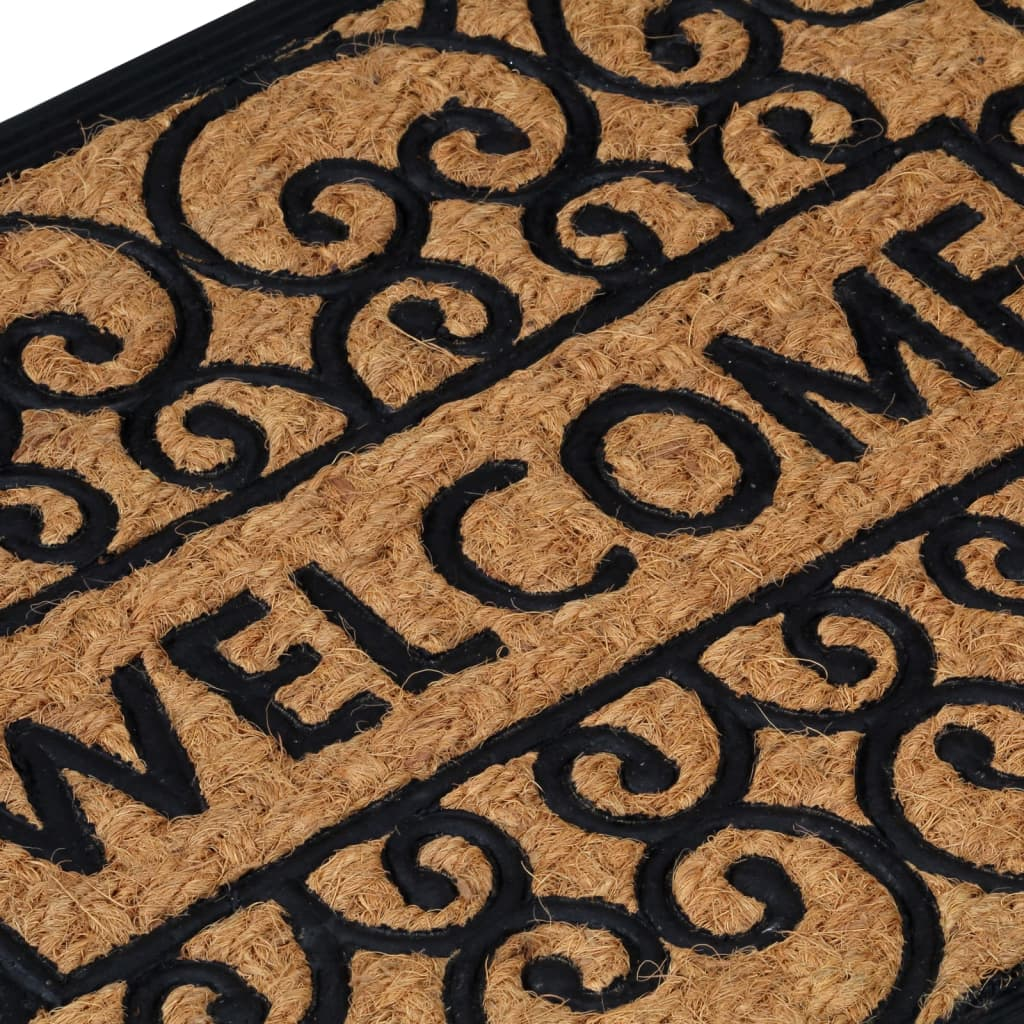 Coir Doormat with Printed Welcome Designs for Home Entrance Door Mats and Rugs