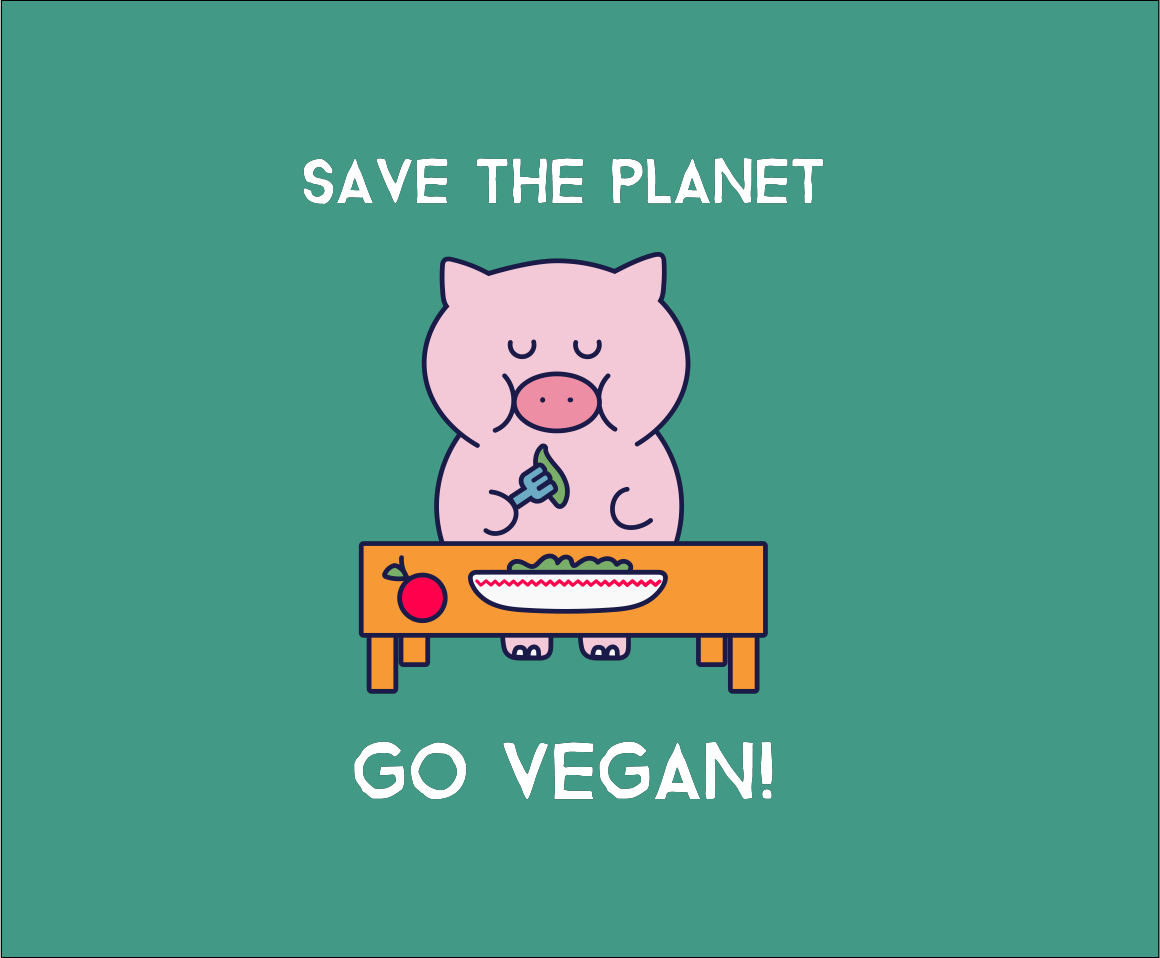 Save the Planet go Vegan - Organic Cotton Tote Bag